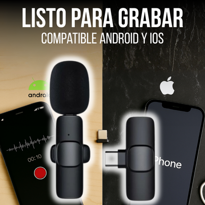 Super pack x2 microfonos inalambricos USB C - Grabacion de calidad