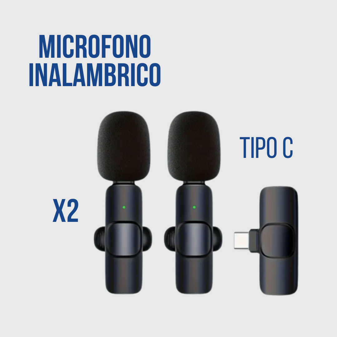 Super pack x2 microfonos inalambricos USB C - Grabacion de calidad